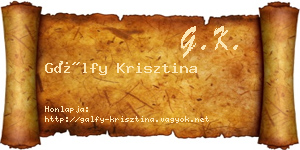 Gálfy Krisztina névjegykártya